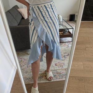 Blue & White Ruffle High Waist Skirt Made in India